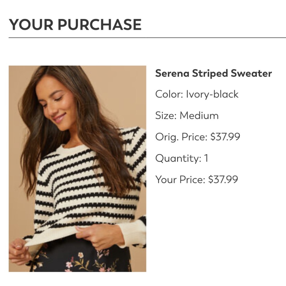 Altar'd State Striped Sweater - Black and Ivory